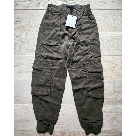 NWT AllSaints Freda Tensel Cargo Trousers Joggers Sz 0 - Picture 6 of 12